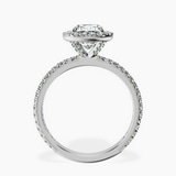 Platinum Victoria Beckham Halo Lab Diamond Eternity Ring side right image one