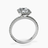 14kt White Gold Victoria Beckham Halo Lab Diamond Eternity Ring side right image one