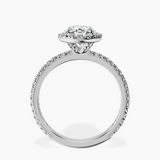 14kt White Gold Victoria Beckham Halo Lab Diamond Eternity Ring side right image one