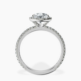 Platinum Victoria Beckham Halo Lab Diamond Eternity Ring side right image one