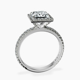 Platinum Victoria Beckham Halo Lab Diamond Eternity Ring side right image one