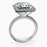 10kt White Gold Klarissa Halo Lab Diamond Eternity Ring side right image one