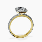 18kt Yellow Gold Victoria Beckham Halo Lab Diamond Eternity Ring side right image one