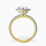 10kt Yellow Gold Victoria Beckham Halo Lab Diamond Eternity Ring side right image one