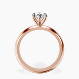 10kt Rose Gold Alora Six Prong Solitaire Lab Diamond Ring side right image one