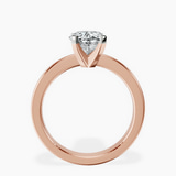 14kt Rose Gold Jannel Tapering Solitaire Lab Diamond Ring side right image one