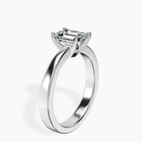 18kt White Gold Jannel Tapering Solitaire Lab Diamond Ring standing product image one
