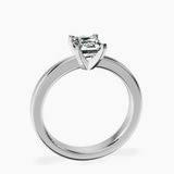 18kt White Gold Jannel Tapering Solitaire Lab Diamond Ring side right image one