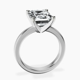 18kt White Gold Jannel Tapering Solitaire Lab Diamond Ring side right image one