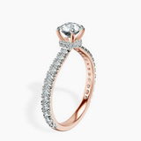18kt Rose Gold Myra Secret Halo Lab Diamond Ring standing product image one