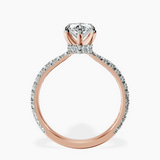 18kt Rose Gold Chrissy Teigen Secret Halo Lab Diamond Ring side right image one