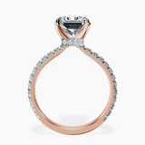 18kt Rose Gold Chrissy Teigen Secret Halo Lab Diamond Ring side right image one