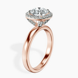 14ct Rose Gold Anna Hidden Accents Halo Lab Diamond Ring standing product image one