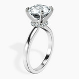 Platinum Mystic Secret Halo Lab Diamond Ring standing product image one