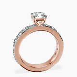 18kt Rose Gold Adele Side Stone Lab Diamond Ring side right image one