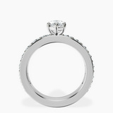 10kt White Gold Adele Side Stone Lab Diamond Ring side right image one