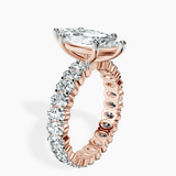 14kt Rose Gold Celeste Side Oval Lab Diamond Eternity Ring standing product image one
