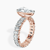 18kt Rose Gold Celeste Side Oval Lab Diamond Eternity Ring standing product image one
