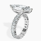 10kt White Gold Celeste Side Oval Lab Diamond Eternity Ring standing product image one