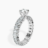 14kt White Gold Celeste Side Oval Lab Diamond Eternity Ring standing product image one