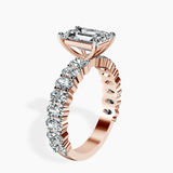 18ct Rose Gold Lillian Side Oval Lab Diamond Eternity Ring standing product image one