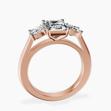 14kt Rose Gold Kinsley Three Stone Side Cushion Lab Diamond Ring side right image one
