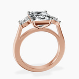 14kt Rose Gold Kinsley Three Stone Side Cushion Lab Diamond Ring side right image one