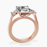 18kt Rose Gold Kinsley Three Stone Side Cushion Lab Diamond Ring side right image one
