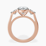 14kt Rose Gold Kinsley Three Stone Side Cushion Lab Diamond Ring side right image one