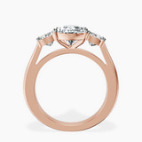 18kt Rose Gold Kinsley Three Stone Side Cushion Lab Diamond Ring side right image one