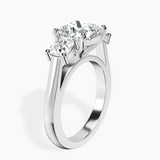 Platinum Kinsley Three Stone Side Cushion Lab Diamond Ring standing product image one