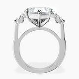 10kt White Gold Kinsley Three Stone Side Cushion Lab Diamond Ring side right image one