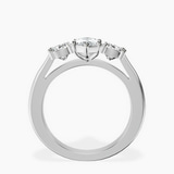 Platinum Kinsley Three Stone Side Cushion Lab Diamond Ring side right image one