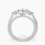 10kt White Gold Kinsley Three Stone Side Cushion Lab Diamond Ring side right image one