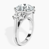 10kt White Gold Kinsley Three Stone Side Cushion Lab Diamond Ring standing product image one