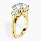 14kt Yellow Gold Kinsley Three Stone Side Cushion Lab Diamond Ring standing product image one