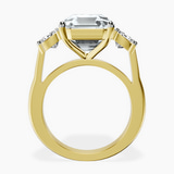 14kt Yellow Gold Kinsley Three Stone Side Cushion Lab Diamond Ring side right image one