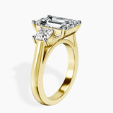 10kt Yellow Gold Kinsley Three Stone Side Cushion Lab Diamond Ring standing product image one