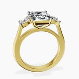 10kt Yellow Gold Kinsley Three Stone Side Cushion Lab Diamond Ring side right image one