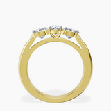 18kt Yellow Gold Kinsley Three Stone Side Cushion Lab Diamond Ring side right image one