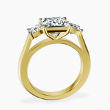 14kt Yellow Gold Kinsley Three Stone Side Cushion Lab Diamond Ring side right image one