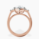 14kt Rose Gold Emery Three Stone Side Cushion Lab Diamond Ring side right image one
