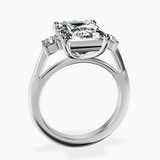 10kt White Gold Emery Three Stone Side Cushion Lab Diamond Ring side right image one