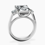 10kt White Gold Emery Three Stone Side Cushion Lab Diamond Ring side right image one