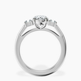 9ct White Gold Emery Three Stone Side Cushion Lab Diamond Ring side right image one