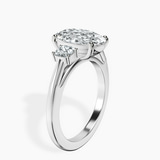 14kt White Gold Emery Three Stone Side Cushion Lab Diamond Ring standing product image one