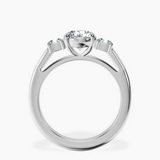 10kt White Gold Emery Three Stone Side Cushion Lab Diamond Ring side right image one