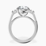 10kt White Gold Emery Three Stone Side Cushion Lab Diamond Ring side right image one