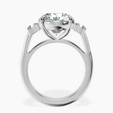 10kt White Gold Emery Three Stone Side Cushion Lab Diamond Ring side right image one