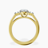9ct Yellow Gold Emery Three Stone Side Cushion Lab Diamond Ring side right image one